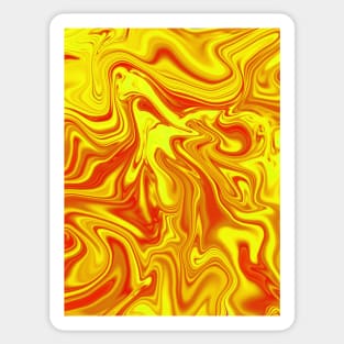 Yellow and Red Digital Fluid Art Sticker